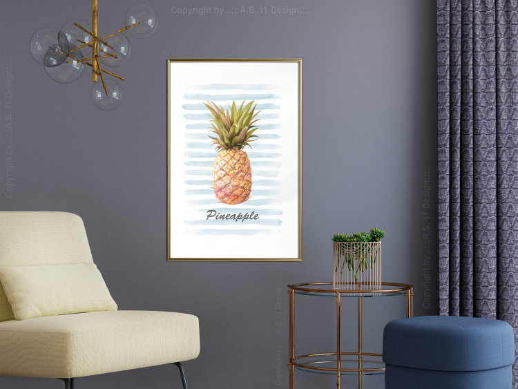 Wall Poster Pineapple and Stripes - colorful composition with a tropical fruit and text 115322 additionalImage 13