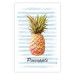 Wall Poster Pineapple and Stripes - colorful composition with a tropical fruit and text 115322