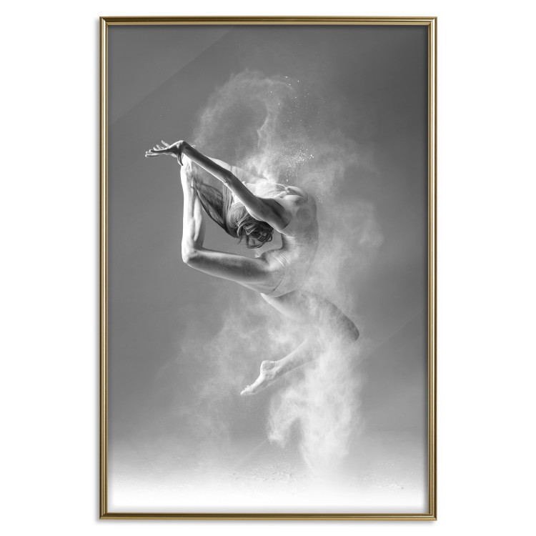 Wall Poster Playful Ballerina - black and white composition with a dancing ballet woman 116322 additionalImage 16