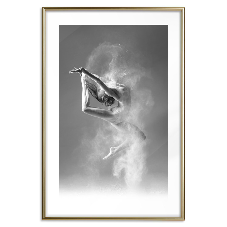 Wall Poster Playful Ballerina - black and white composition with a dancing ballet woman 116322 additionalImage 14