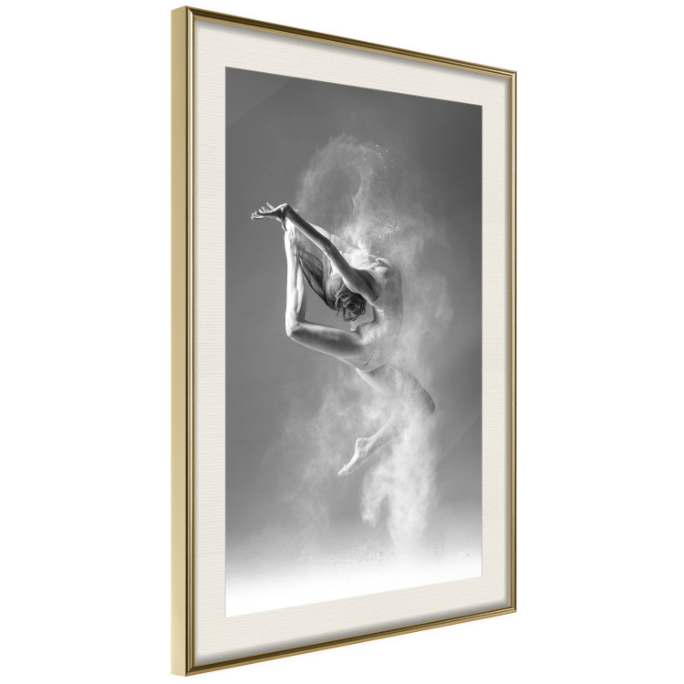 Wall Poster Playful Ballerina - black and white composition with a dancing ballet woman 116322 additionalImage 2