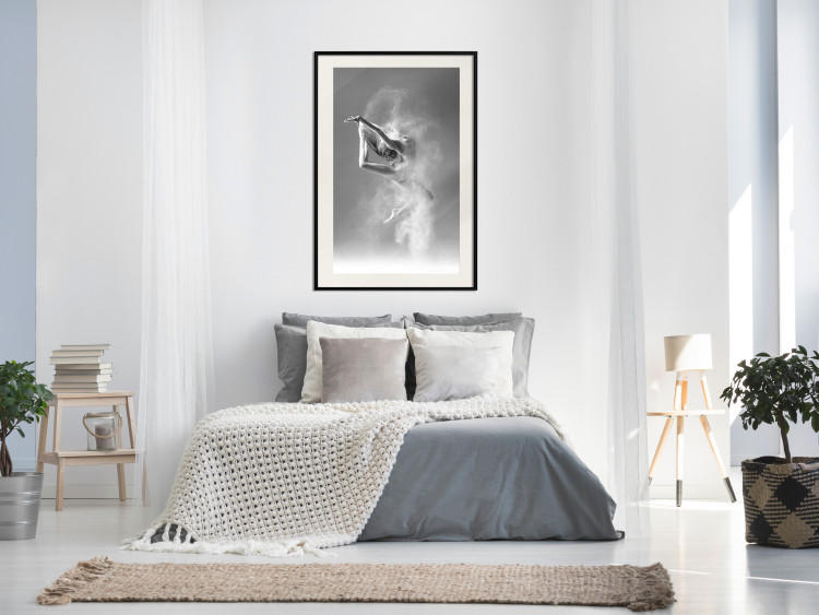 Wall Poster Playful Ballerina - black and white composition with a dancing ballet woman 116322 additionalImage 22