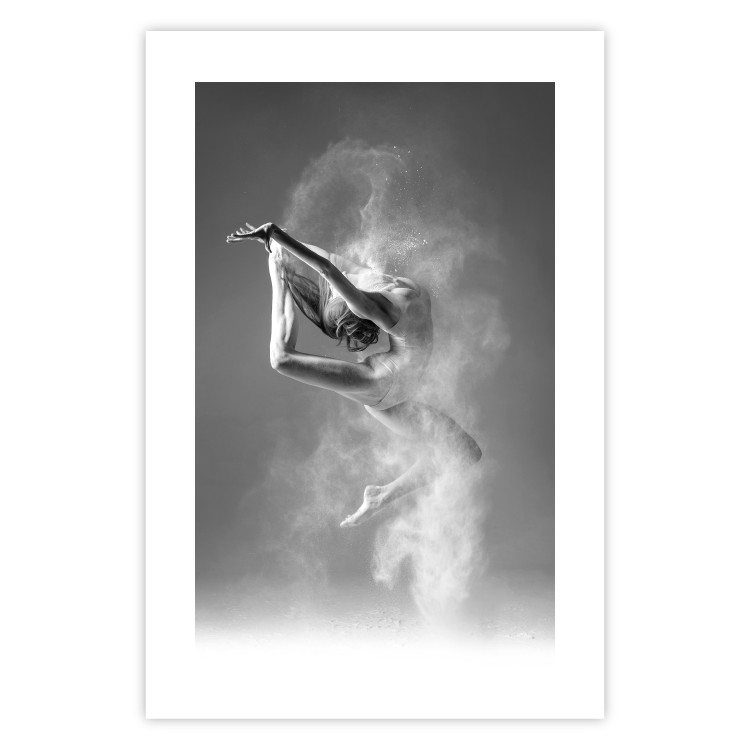 Wall Poster Playful Ballerina - black and white composition with a dancing ballet woman 116322 additionalImage 19