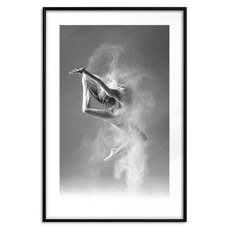 Wall Poster Playful Ballerina - black and white composition with a dancing ballet woman 116322 additionalImage 17