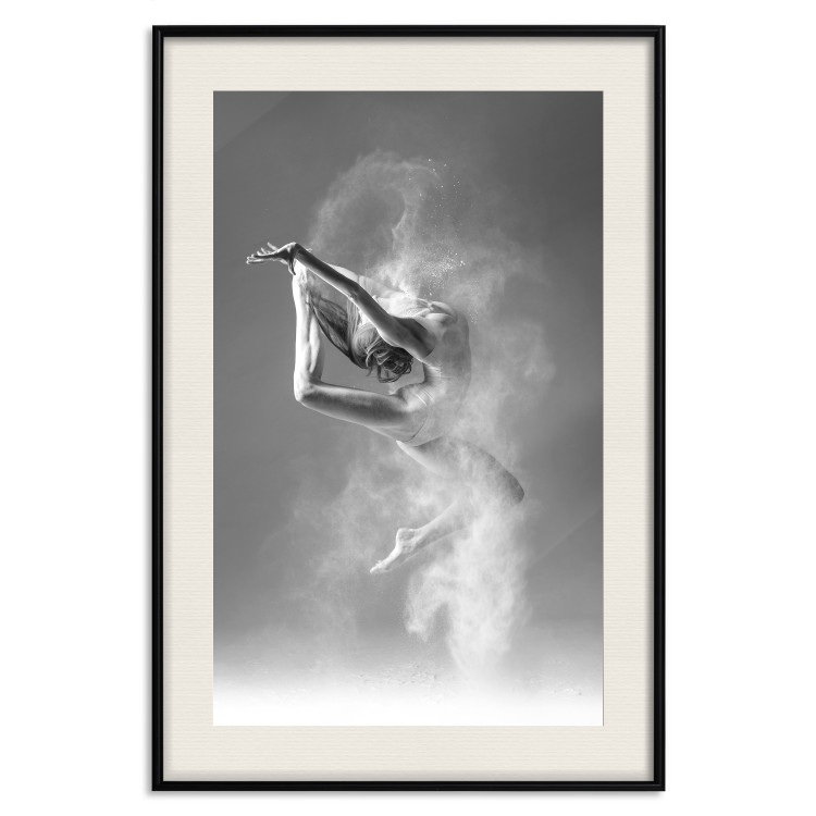 Wall Poster Playful Ballerina - black and white composition with a dancing ballet woman 116322 additionalImage 18