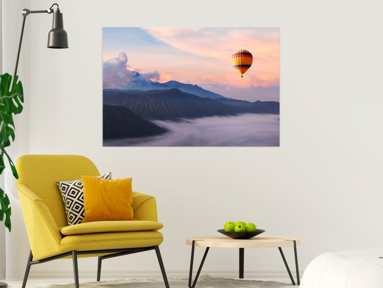 Wall Poster It's Worth Dreaming - picturesque mountain landscape against a backdrop of pink clouds and sky 116822 additionalImage 23
