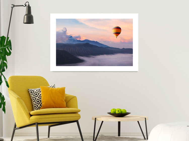 Wall Poster It's Worth Dreaming - picturesque mountain landscape against a backdrop of pink clouds and sky 116822 additionalImage 2