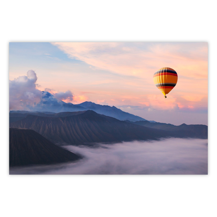 Wall Poster It's Worth Dreaming - picturesque mountain landscape against a backdrop of pink clouds and sky 116822