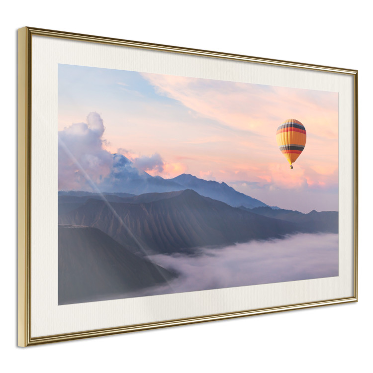 Wall Poster It's Worth Dreaming - picturesque mountain landscape against a backdrop of pink clouds and sky 116822 additionalImage 2