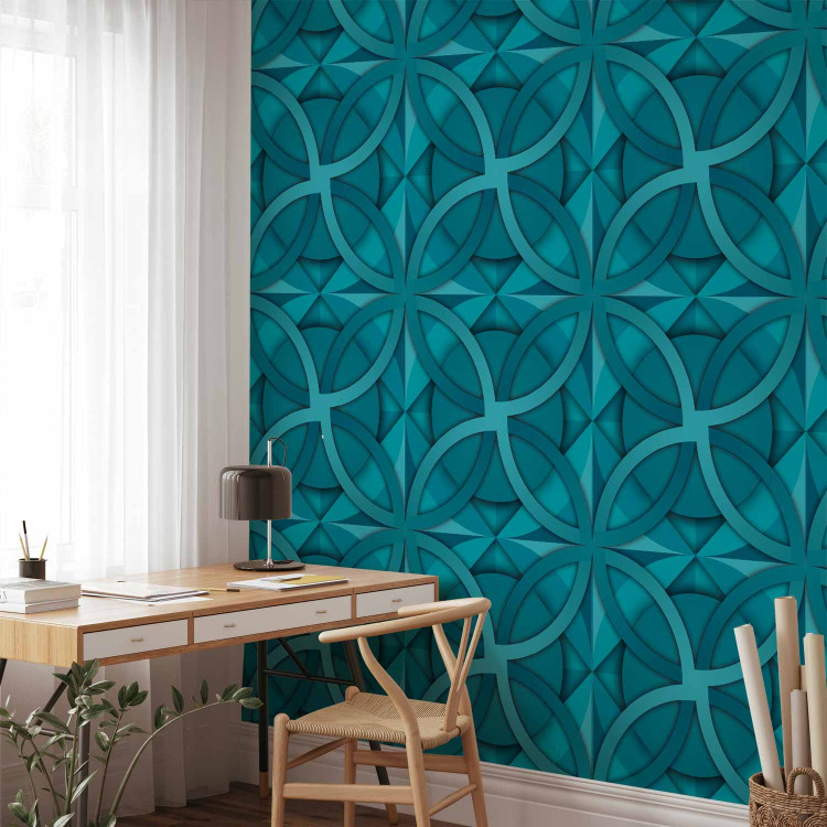 Modern Wallpaper Geometric Turquoise 118422