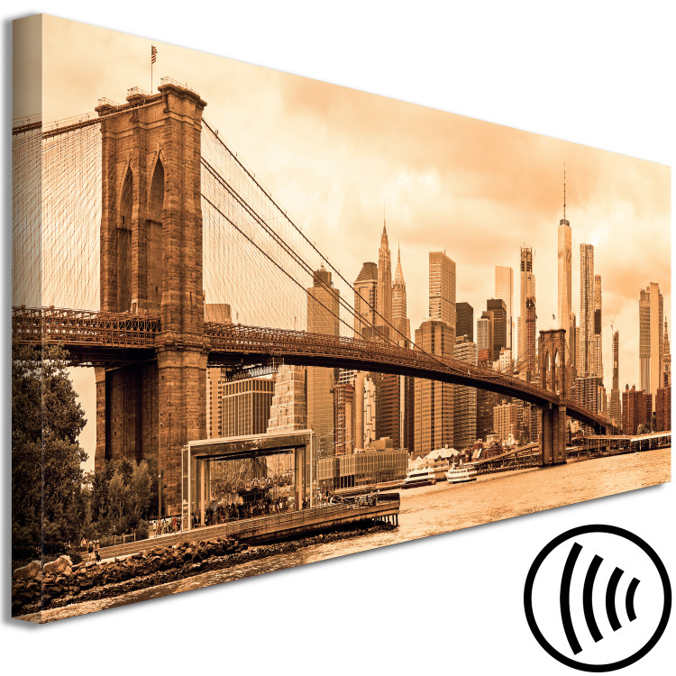 Canvas Print Manhattan in the Panorama - the famous sepia bridge in Manhattan 118622 additionalImage 6