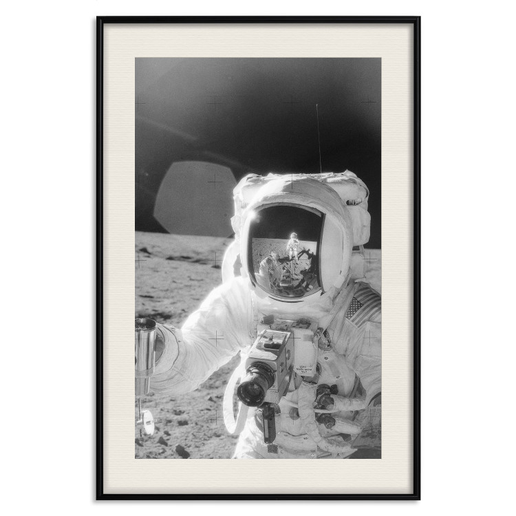 Wall Poster Cosmonaut Profession - black and white frame of the first man on the moon 123522 additionalImage 18