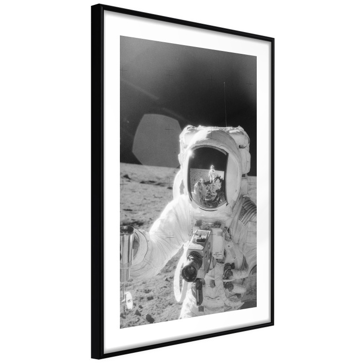 Wall Poster Cosmonaut Profession - black and white frame of the first man on the moon 123522 additionalImage 12