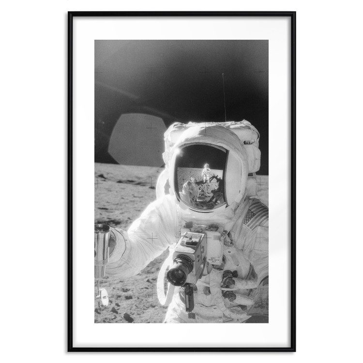 Wall Poster Cosmonaut Profession - black and white frame of the first man on the moon 123522 additionalImage 15