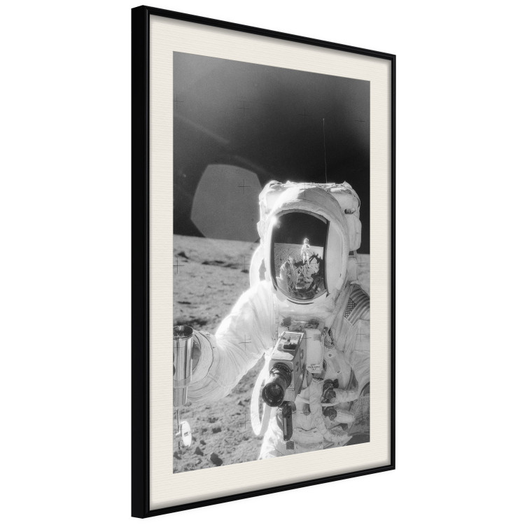 Wall Poster Cosmonaut Profession - black and white frame of the first man on the moon 123522 additionalImage 3