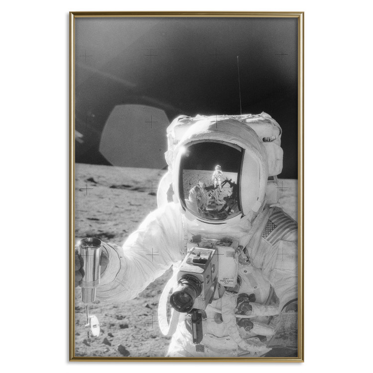 Wall Poster Cosmonaut Profession - black and white frame of the first man on the moon 123522 additionalImage 20
