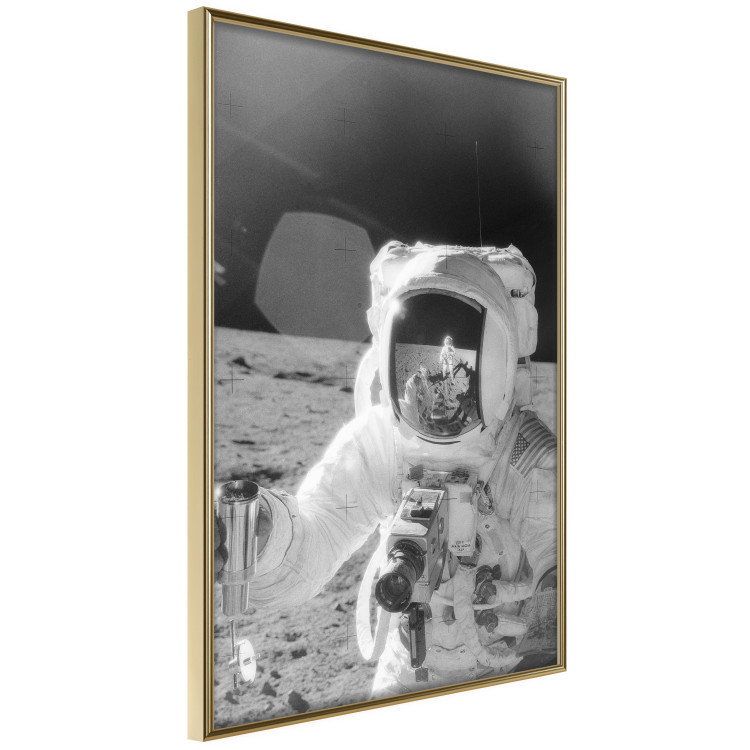 Wall Poster Cosmonaut Profession - black and white frame of the first man on the moon 123522 additionalImage 13