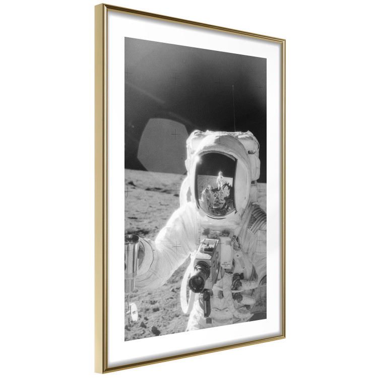 Wall Poster Cosmonaut Profession - black and white frame of the first man on the moon 123522 additionalImage 5