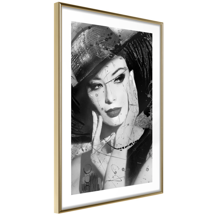 Wall Poster Diva - black and white portrait of woman with expressive lips and eyes 123922 additionalImage 6