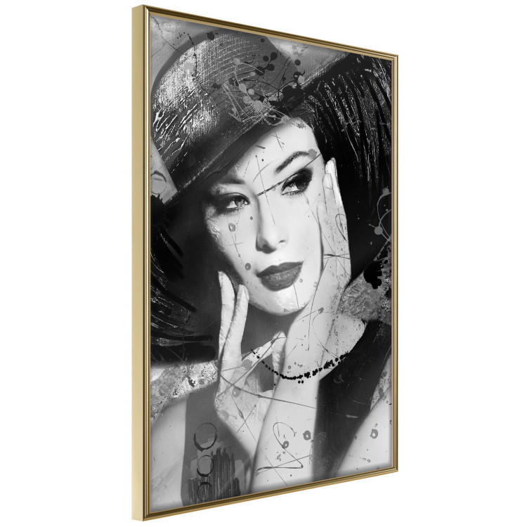 Wall Poster Diva - black and white portrait of woman with expressive lips and eyes 123922 additionalImage 12