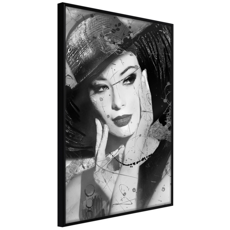 Wall Poster Diva - black and white portrait of woman with expressive lips and eyes 123922 additionalImage 10