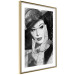 Wall Poster Diva - black and white portrait of woman with expressive lips and eyes 123922 additionalThumb 6