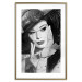 Wall Poster Diva - black and white portrait of woman with expressive lips and eyes 123922 additionalThumb 14
