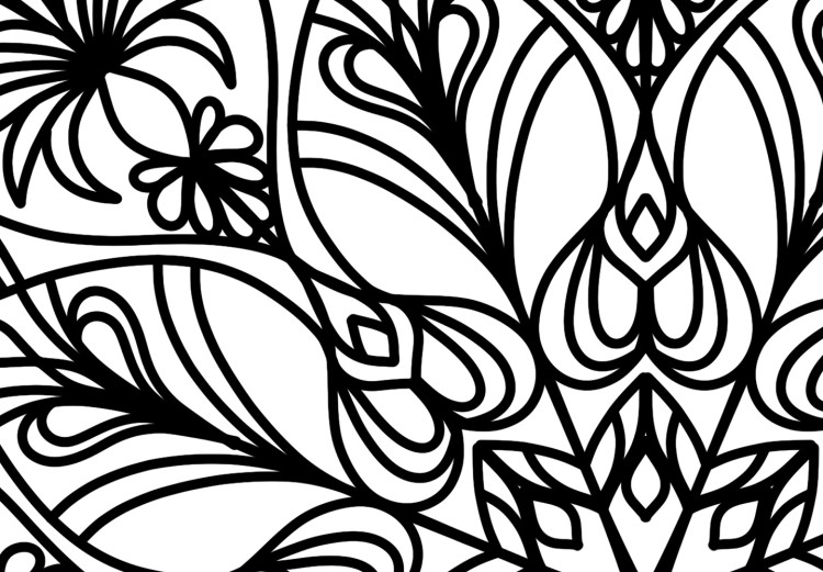 Canvas Mandala - black oriental pattern on white background 124422 additionalImage 4