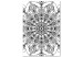 Canvas Mandala - black oriental pattern on white background 124422