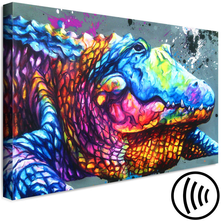 Canvas Art Print Colourful Alligator (1 Part) Wide 127022 additionalImage 6