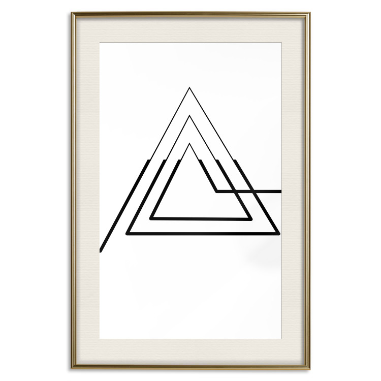 Wall Poster Peak of Geometry - black line art of triangular figure on white background 128022 additionalImage 20