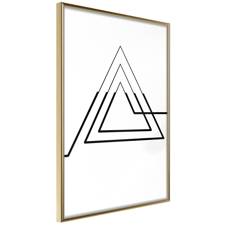 Wall Poster Peak of Geometry - black line art of triangular figure on white background 128022 additionalImage 12
