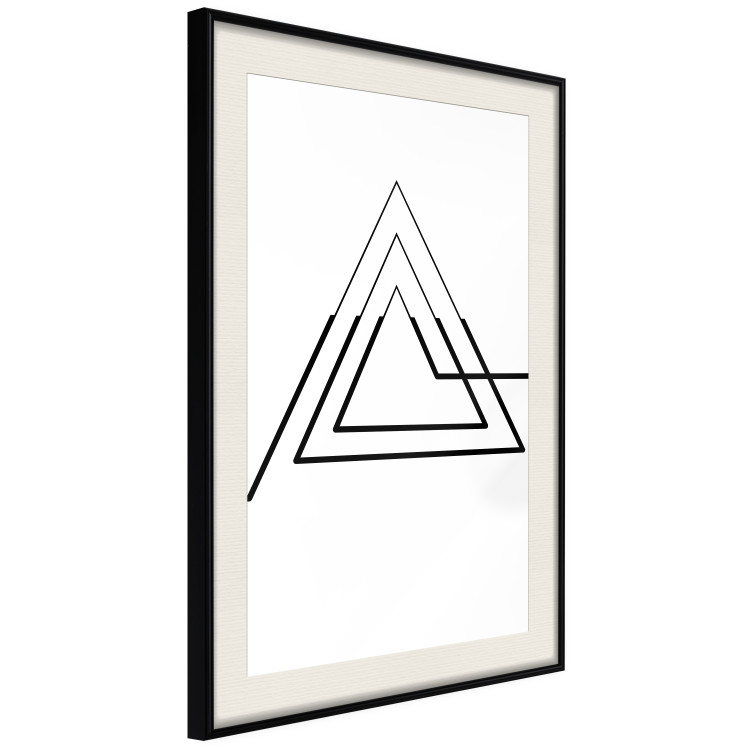 Wall Poster Peak of Geometry - black line art of triangular figure on white background 128022 additionalImage 2