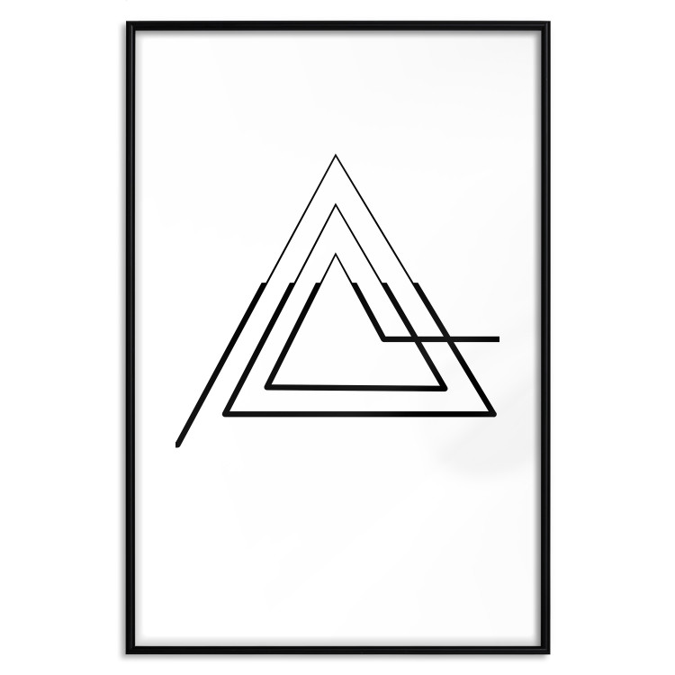 Wall Poster Peak of Geometry - black line art of triangular figure on white background 128022 additionalImage 17