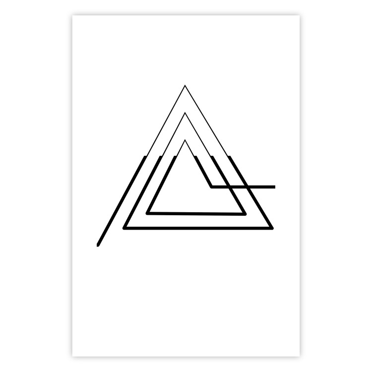 Wall Poster Peak of Geometry - black line art of triangular figure on white background 128022 additionalImage 25