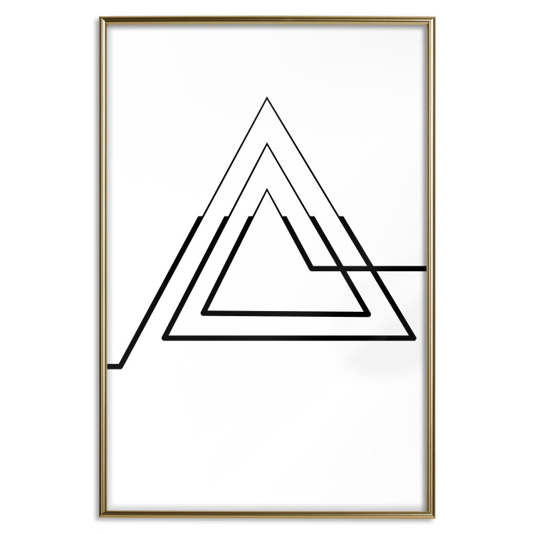 Wall Poster Peak of Geometry - black line art of triangular figure on white background 128022 additionalImage 17