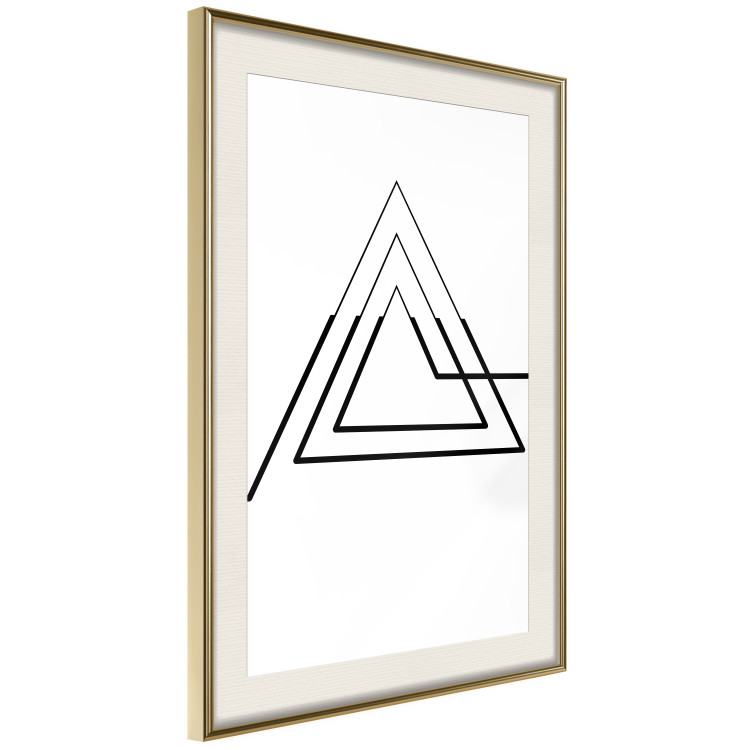 Wall Poster Peak of Geometry - black line art of triangular figure on white background 128022 additionalImage 3