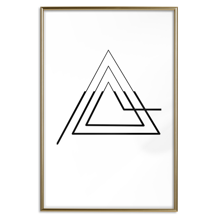 Wall Poster Peak of Geometry - black line art of triangular figure on white background 128022 additionalImage 14