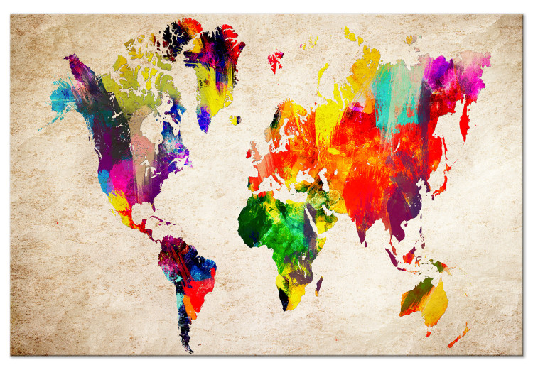 Large canvas print World in Watercolours [Large Format] 128622