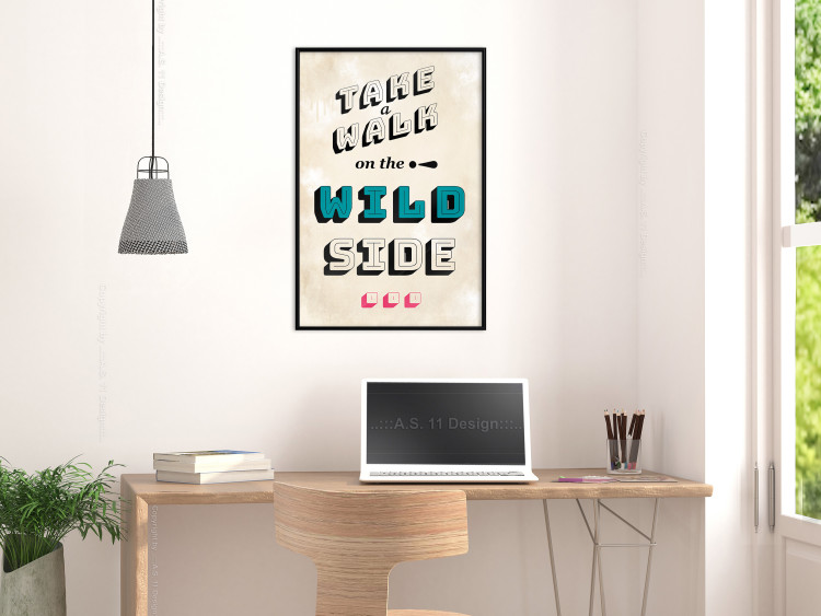 Wall Poster Take Walk on the Wild Side - colorful English text on a beige background 128922 additionalImage 4