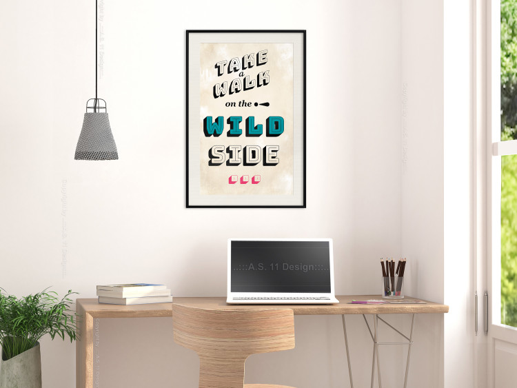 Wall Poster Take Walk on the Wild Side - colorful English text on a beige background 128922 additionalImage 24