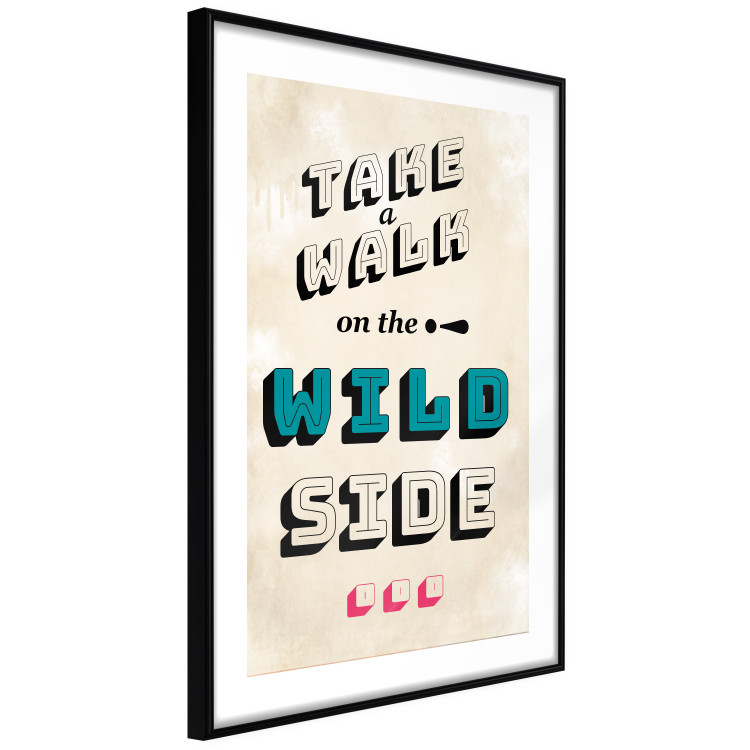 Wall Poster Take Walk on the Wild Side - colorful English text on a beige background 128922 additionalImage 6