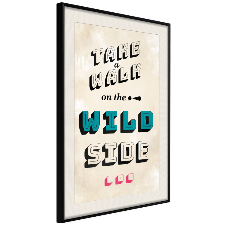 Wall Poster Take Walk on the Wild Side - colorful English text on a beige background 128922 additionalImage 2