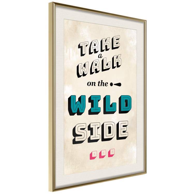 Wall Poster Take Walk on the Wild Side - colorful English text on a beige background 128922 additionalImage 3