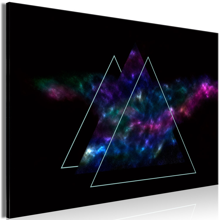 Canvas Art Print Cosmic Mirror (1-part) wide - abstract dark triangles 129122 additionalImage 2