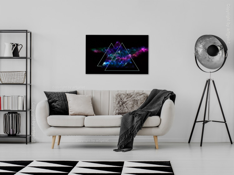 Canvas Art Print Cosmic Mirror (1-part) wide - abstract dark triangles 129122 additionalImage 3