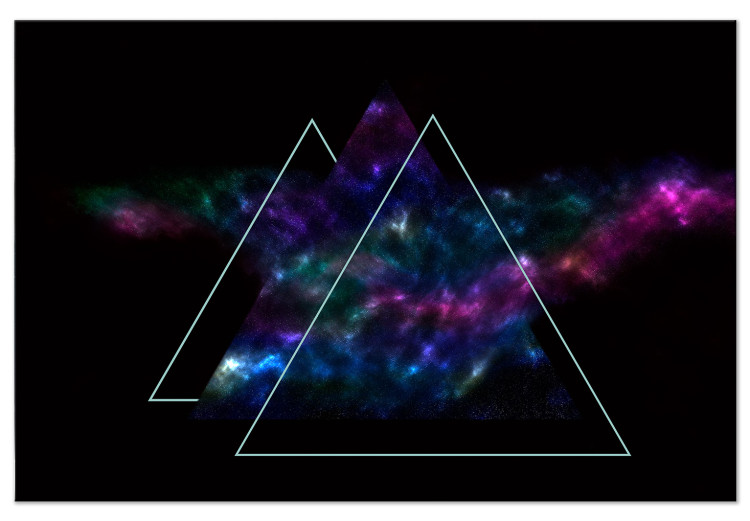 Canvas Art Print Cosmic Mirror (1-part) wide - abstract dark triangles 129122