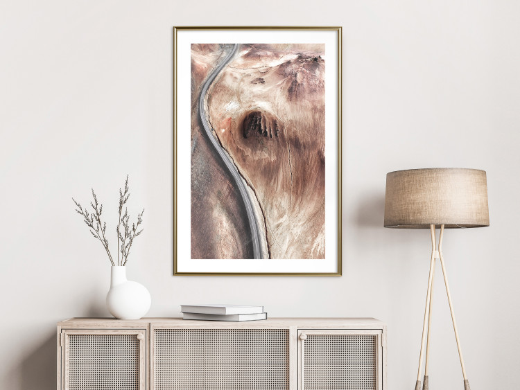 Wall Poster Mountain Serpentine - abstract brown texture in artistic style 129722 additionalImage 13