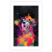 Poster Doggy Joy - multicolored dog in watercolor motif on a black background 130522 additionalThumb 25