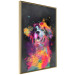 Poster Doggy Joy - multicolored dog in watercolor motif on a black background 130522 additionalThumb 14